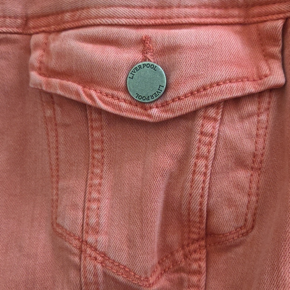 Liverpool Temma Coral Denim Jacket Women's Stretch Jean Jacket Small - Picture 11 of 16